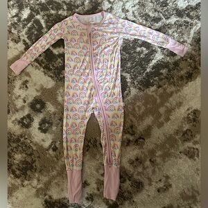 Little Sleepies Pastel Rainbow Print Footed One-Piece